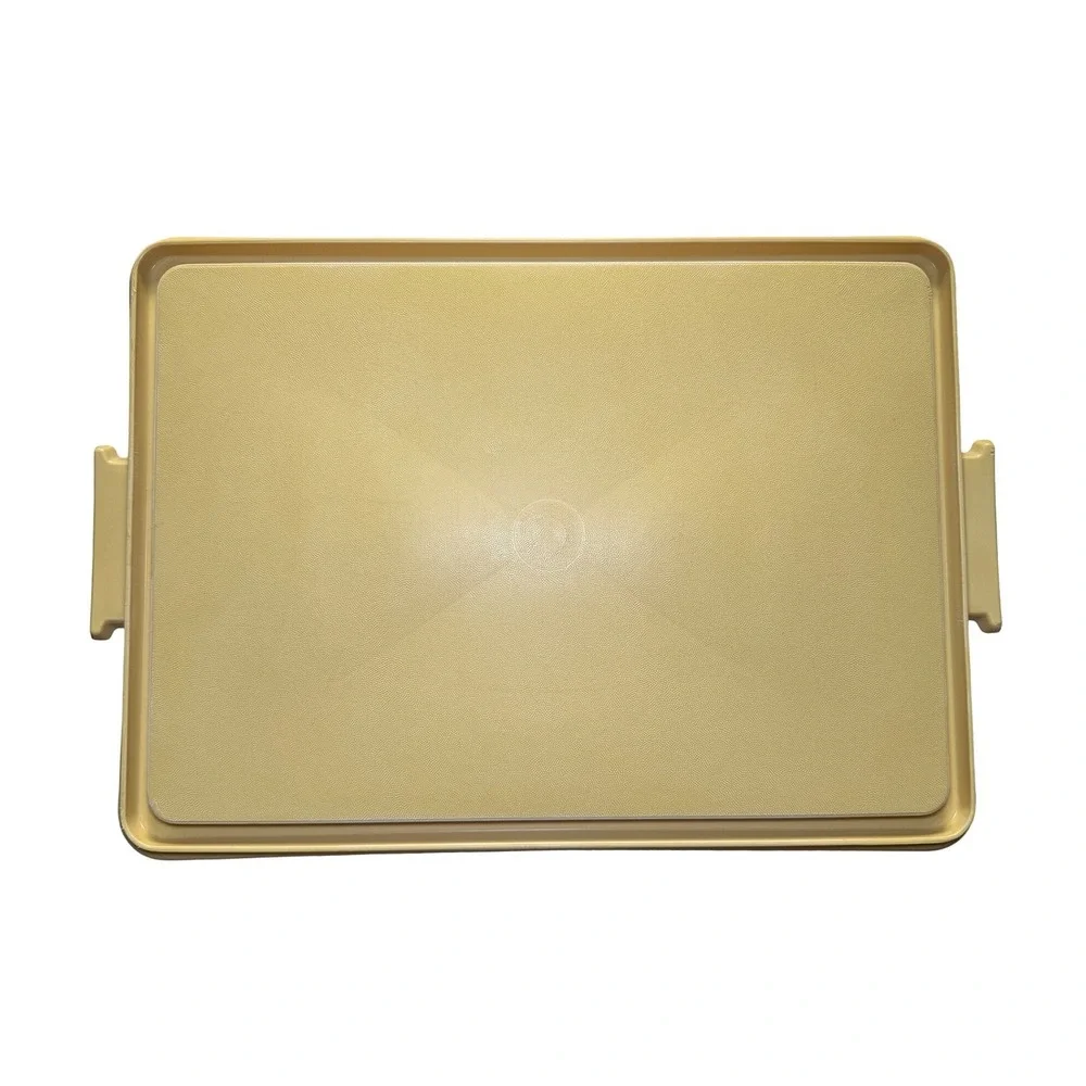 Vintage Tupperware Rectangular Cake Carrier Cake Taker Yellow Tray w Lid‎ 622-2